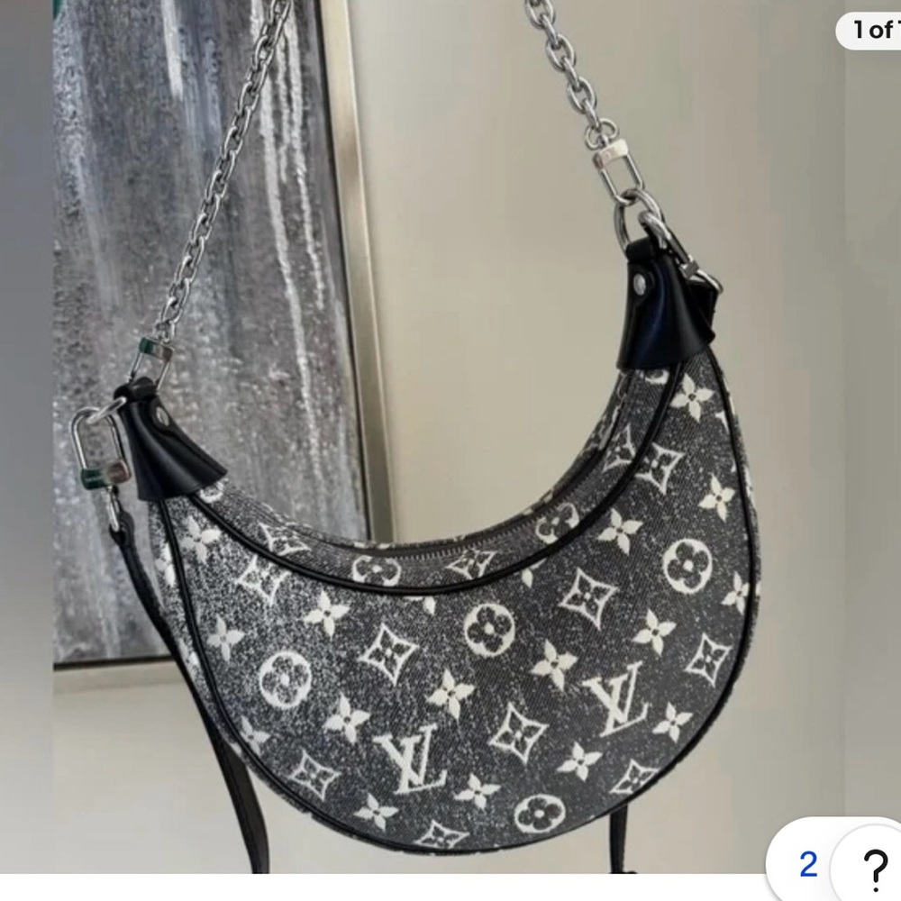Louis Vuitton Black and White Crescent Shoulder Bag